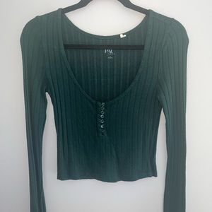 Green/blue crop sweater